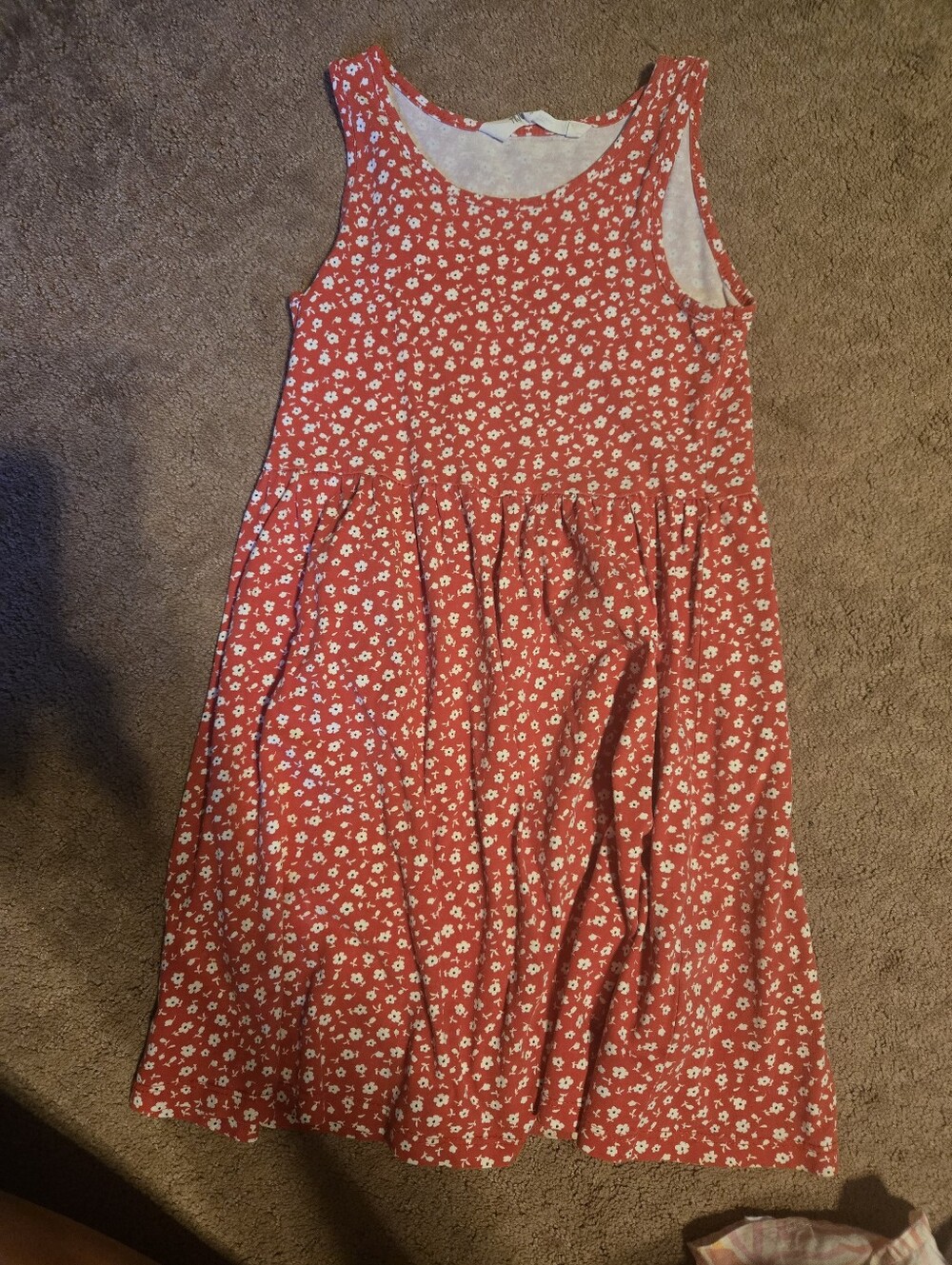 Red Floral Midi Skirt